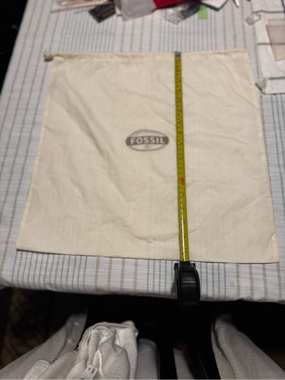 Fossil Cream Drawstring Logo Dust Bag